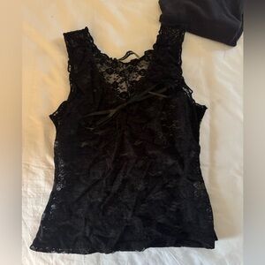 Brandy Melville Black Lace Tank Top